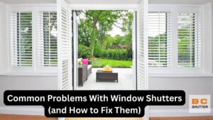White shutters for doors and windows